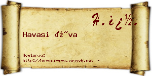 Havasi Éva névjegykártya