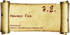 Havasi Éva névjegykártya